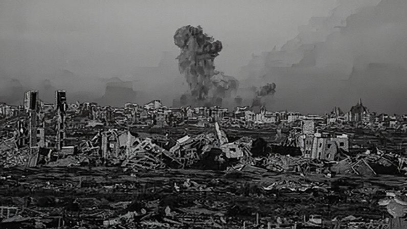 Israel bombardeia a Cidade de Gaza neste sábado (Foto: Reprodução)
