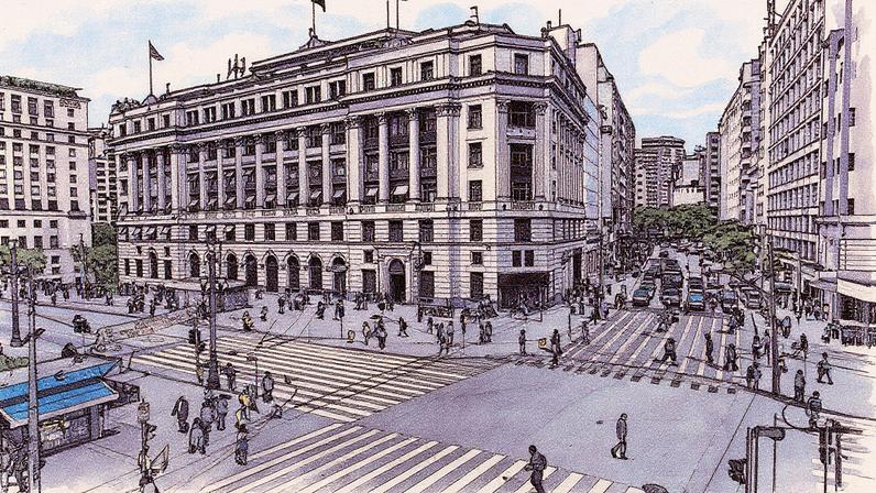 Praça Ramos de Azevedo, na esquina com a rua Xavier de Toledo, no centro de São Paulo, com previsão de sol e poucas nuvens (Foto: Reprodução)