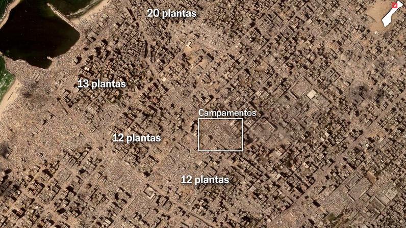 Torre Al Ghafri, a mais alta de Gaza, após ser bombardeada (Foto: Reprodução)