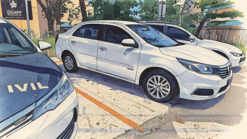 BMW da vítima ao lado de um Cobalt clonado utilizado no crime (Foto: Reprodução)