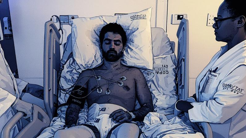 Homem em processo de recuperação após acidente de carro, apresentando-se sem sequelas (Foto: Reprodução)