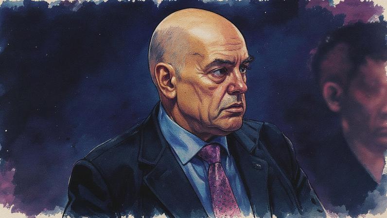 Ministro Alexandre de Moraes durante julgamento relacionado a golpe de Estado (Foto: Reprodução)