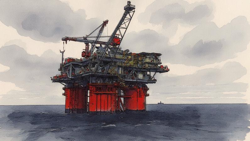 Plataforma de petróleo em um ambiente marinho (Foto: Reprodução)