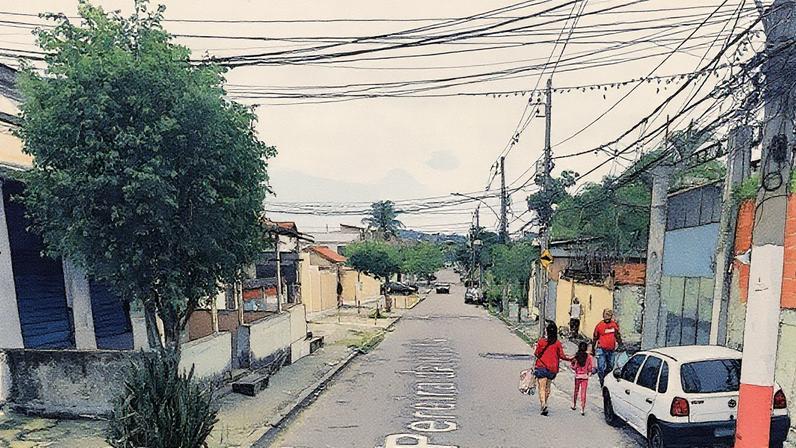 Rua Pereira da Rocha, em Ricardo de Albuquerque, onde ocorreu um homicídio de um sargento da PM (Foto: Reprodução)