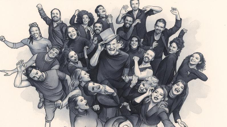 Elenco do musical 'Chorus Line', com destaque para o ator Raul Gazolla (Foto: Reprodução)