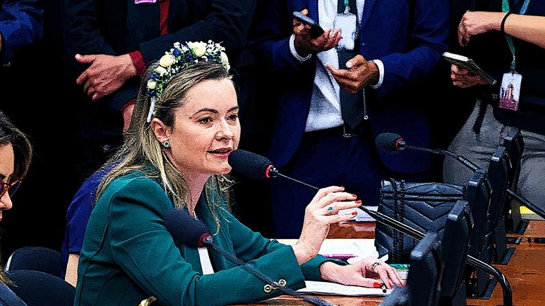 Deputada federal Júlia Zanatta durante sessão da CCJ da Câmara (Foto: Reprodução)