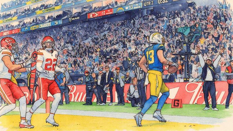 Partida entre Kansas City Chiefs e Los Angeles Chargers na Neo Química Arena, em São Paulo (Foto: Reprodução)