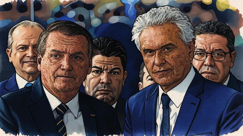 Presidente Jair Bolsonaro e governador de Goiás, Ronaldo Caiado, posam para foto (Foto: Reprodução)