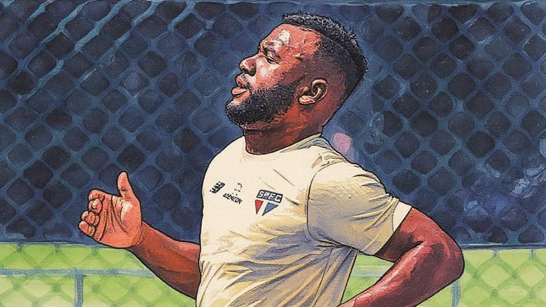Luan realiza atividade durante treino do São Paulo (Foto: Reprodução)