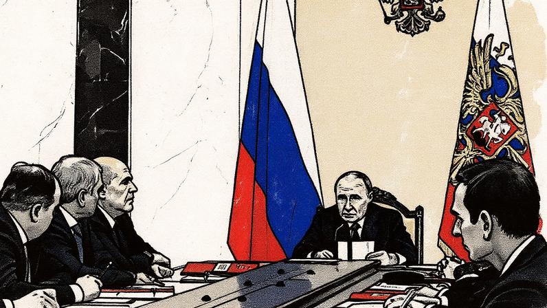 Presidente russo, Vladímir Putin, preside reunião com membros do Conselho de Segurança no Kremlin em Moscou (Foto: Reprodução)