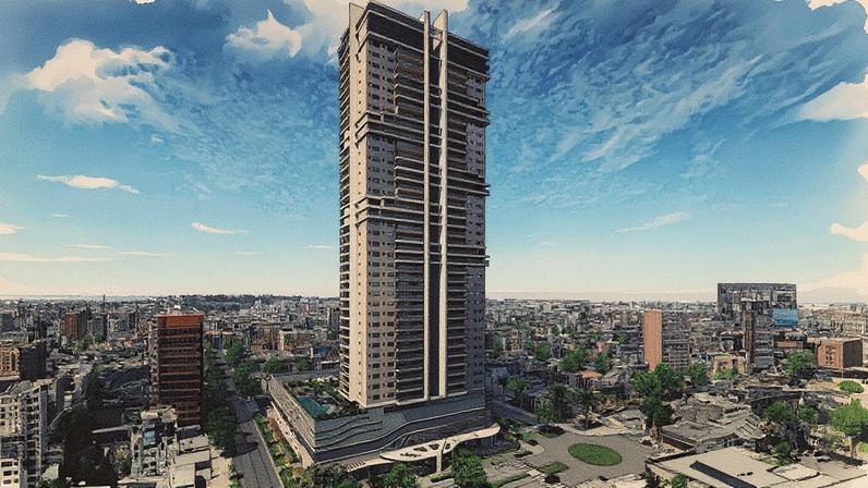 Projeto do edifício Raízes, que terá 42 andares e sustentação de 50 metros (Foto: Reprodução)