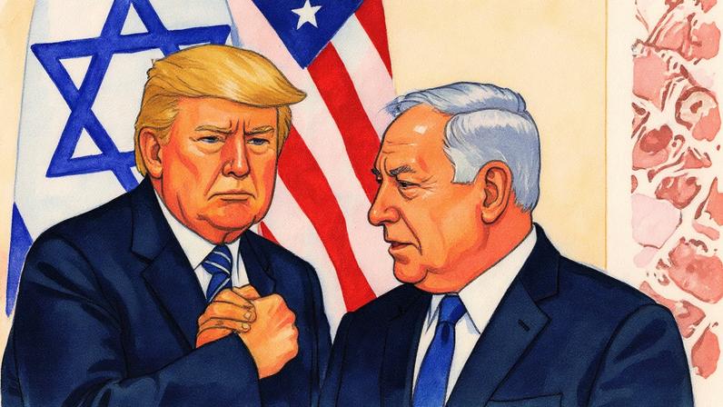 Presidente dos EUA e primeiro-ministro de Israel se cumprimentam após discurso em museu (Foto: Reprodução)