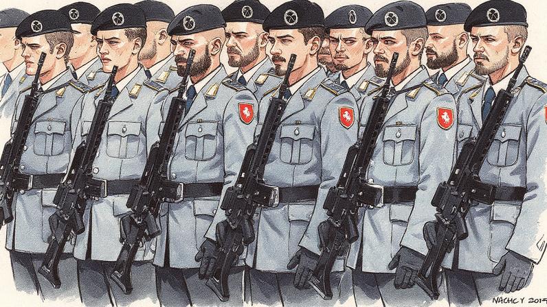 Recrutas das Forças Armadas da Alemanha fazem juramento em Düsseldorf (Foto: Reprodução)