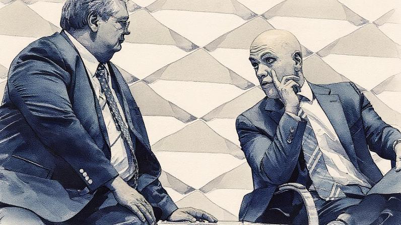 Ministros Flávio Dino e Alexandre de Moraes do STF em evento (Foto: Reprodução)