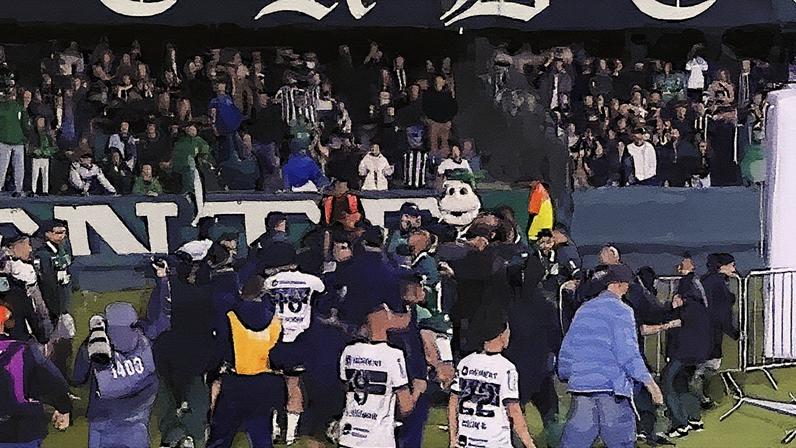 Confusão entre jogadores do Goiás e Coritiba resulta em seis expulsões (Foto: Reprodução)