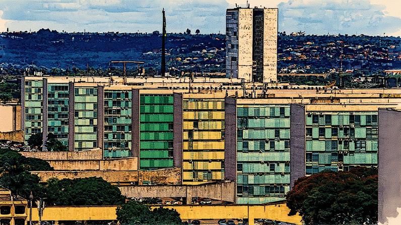 Ministérios e Congresso em Brasília (Foto: Reprodução)