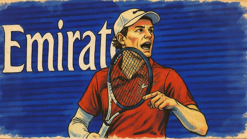 Jannik Sinner realiza um saque durante a final do US Open contra Alcaraz (Foto: Reprodução)