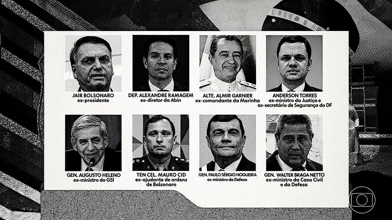JN apresenta as acusações e as defesas relacionadas à trama golpista, além de um infográfico sobre os próximos passos do julgamento e os eventos da primeira semana (Foto: Reprodução)
