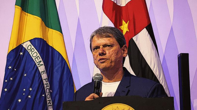 Tarcísio de Freitas em evento oficial (Foto: Reprodução)