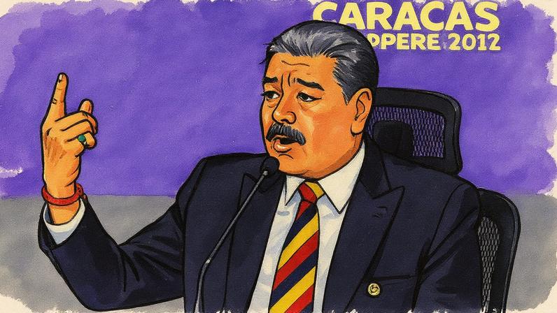 Presidente da Venezuela, Nicolás Maduro, durante entrevista coletiva à imprensa (Foto: Reprodução)