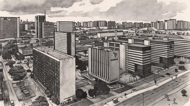 Prédio da Controladoria-Geral da União, seguido dos prédios da Dataprev, do Conselho Nacional de Desenvolvimento e da INFRA S.A. (Foto: Reprodução)