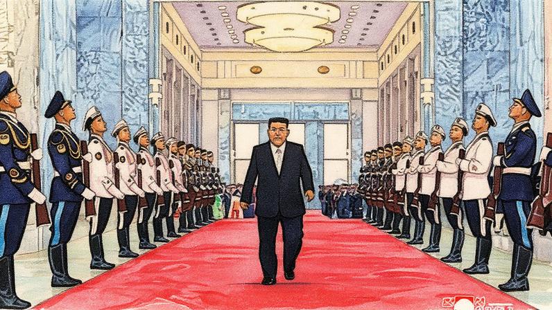 Líder da Coreia do Norte, Kim Jong-un, durante o 77º aniversário da fundação do país, em Pyongyang (Foto: Reprodução)