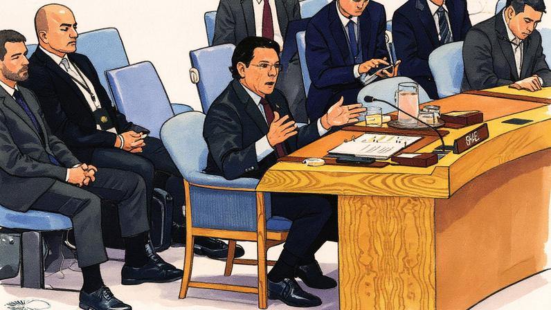 Embaixador Danny Danon discursa durante reunião do Conselho de Segurança da ONU sobre a situação no Oriente Médio (Foto: Reprodução)