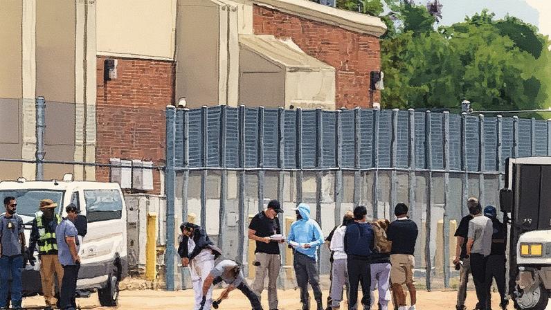 Detainees at the Louisiana centre used by the US authorities for deportation operations. Photograph: Kathleen Flynn/The Guardian