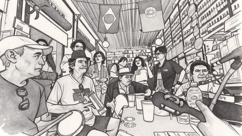 Roda de samba animada no Armazém do Senado, com pessoas dançando e se divertindo em um ambiente cultural revitalizado (Foto: Reprodução)