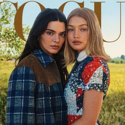 Gigi e Kendall desfilam vestidos deslumbrantes a cavalo em ensaio para a Vogue