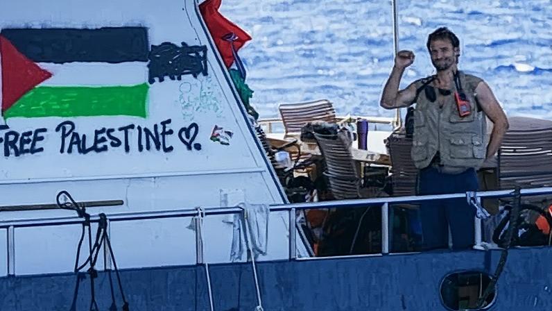 A view of Turkish Red Crescent providing food and medical aid to the Global Sumud Flotilla which aims to deliver humanitarian assistance to Gaza. Photograph: Anadolu/Getty Images
