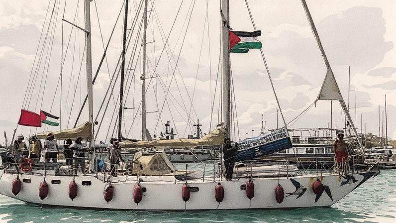 The Italian fleet of the Global Sumud Flotilla departs from the port of Siracusa in early September. Photograph: Sebastiano Diamante/AP