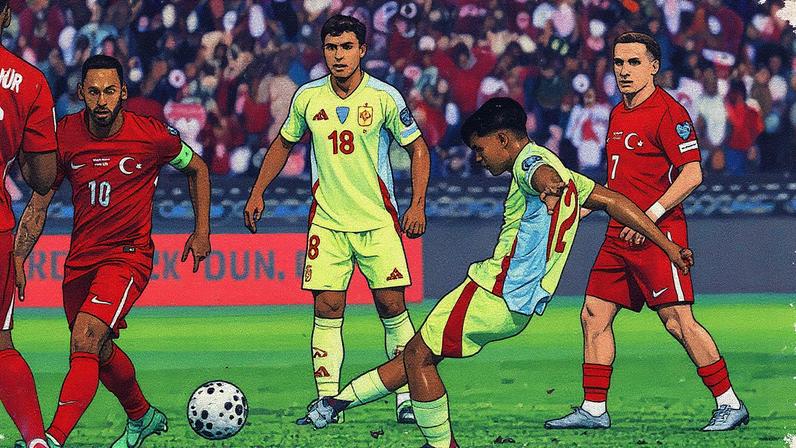 Pedri marca o primeiro gol da Espanha na partida contra a Turquia (Foto: Reprodução)