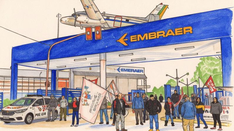 Metalúrgicos da Embraer suspendem greve e apresentam nova contraproposta de aumento salarial à empresa (Foto: Reprodução)