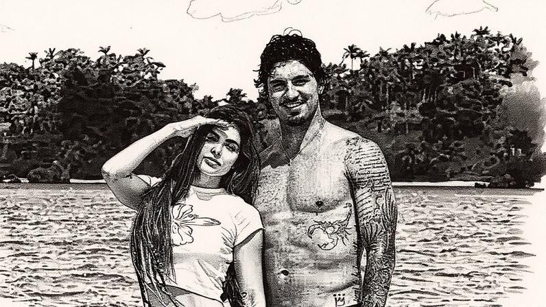 Gabriel Medina e Isabella Arantes posam juntos em uma foto (Foto: Reprodução)
