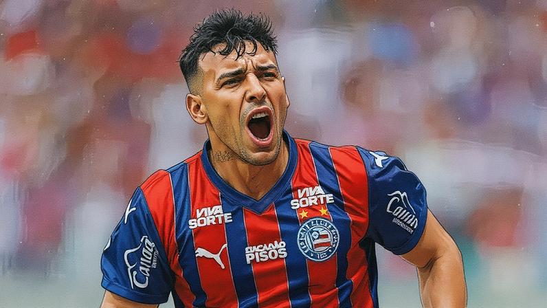 Lucho Rodriguez comemora gol pelo Bahia (Foto: Reprodução)