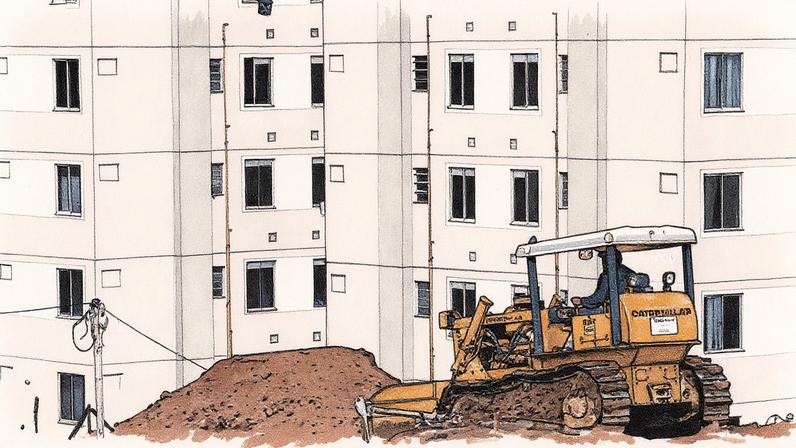 Unidades do programa Minha Casa Minha Vida em construção (Foto: Reprodução)