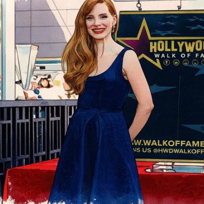 Filhos de Jessica Chastain fazem aparição rara na cerimônia da Calçada da Fama