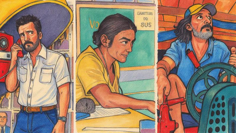 Wagner Moura, Dira Paes e Rodrigo Santoro em cena de filmes diferentes (Foto: Reprodução)