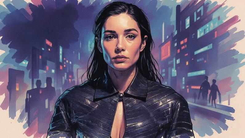 Vestido midi de couro de anguila myxini com corte em A e detalhe de escote com abertura (Foto: Reprodução)