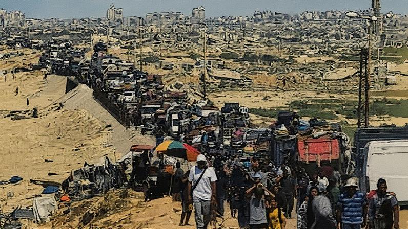 Desplazados palestinos abandonam Ciudad de Gaza (Foto: Reprodução)