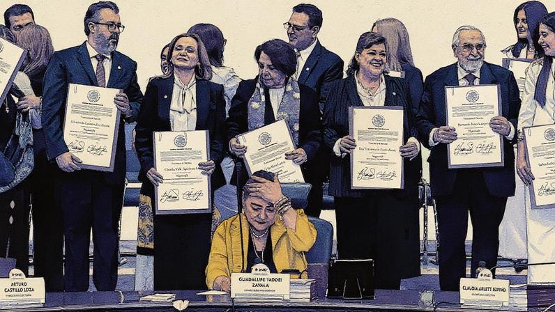 Entrega de certificados eleitorais a magistrados eleitos em evento realizado na Cidade do México (Foto: Reprodução)