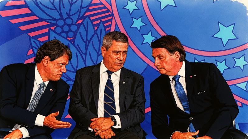 Tarcísio de Freitas, Braga Netto e Jair Bolsonaro participam de solenidade no Planalto em 2010 (Foto: Reprodução)