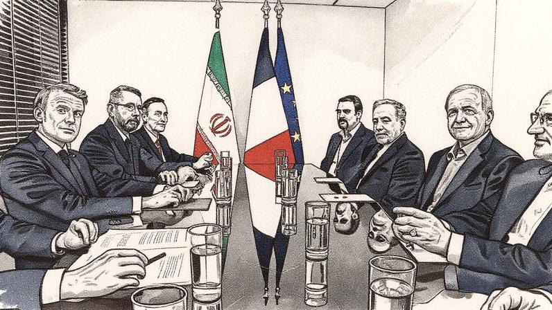 Presidente francês Emmanuel Macron se encontra com o presidente do Irã, Masoud Pezeshkian, durante a 79ª Assembleia Geral das Nações Unidas em Nova Iorque (Foto: Reprodução)