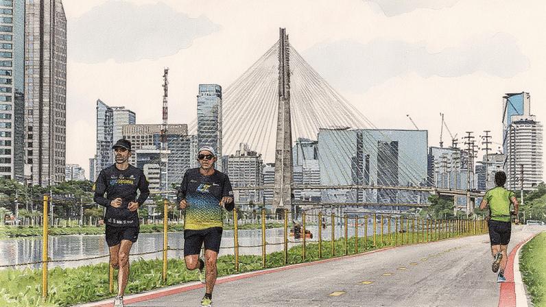 Pessoas praticam corrida em um parque linear em São Paulo (Foto: Reprodução)