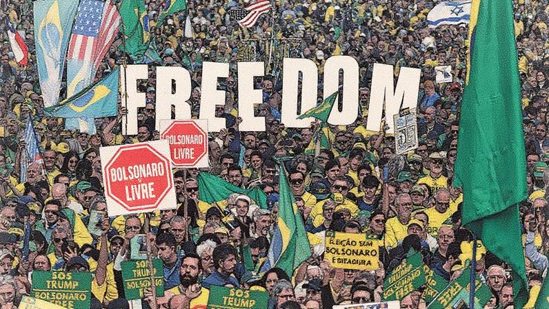 Manifestantes pedem anistia a Bolsonaro em manifestação na Avenida Paulista (Foto: Reprodução)