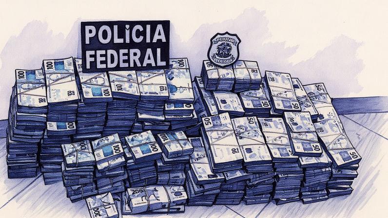 Dinheiro apreendido em operação da Polícia Federal que investiga corrupção e lavagem de dinheiro na prefeitura de São Bernardo do Campo (Foto: Reprodução)