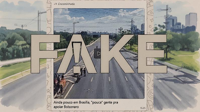 É #FAKE que vídeo mostre motociata em apoio a Bolsonaro em Brasília no 1º dia de seu julgamento (Foto: Reprodução)