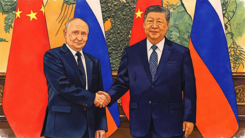 Presidentes da Rússia e da China se cumprimentam em Pequim (Foto: Reprodução)