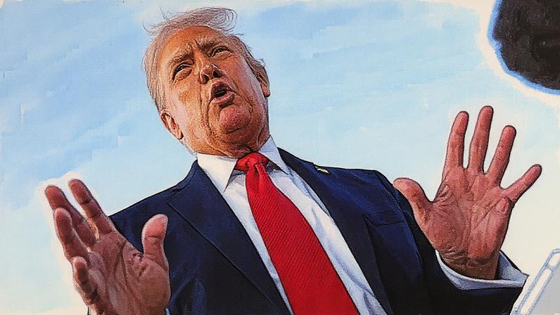 Presidente Donald Trump fala com repórteres após desembarcar do Air Force One em Joint Base Andrews, Maryland (Foto: Reprodução)